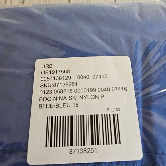 Urban Outfitters BDG Nina Nylon Ski Pants in Blue Stripe Size 16 NWT - Picture 9 of 11